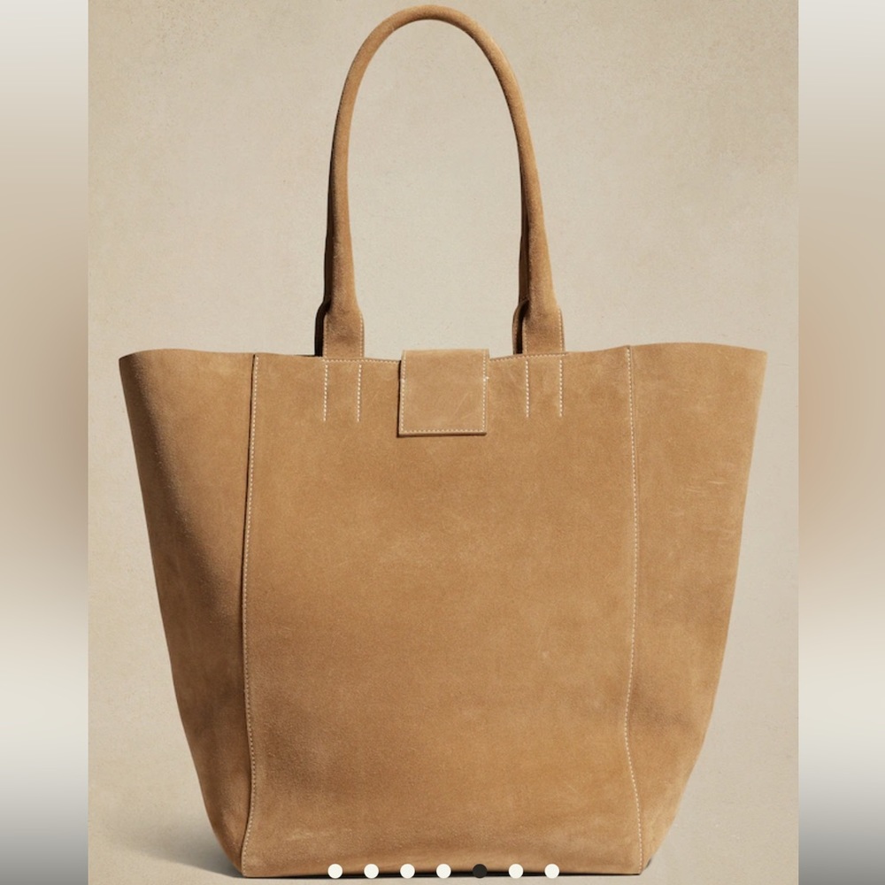 Banana Republic Corso Suede Leather Top Handle Tote Bag - Picture 6 of 11